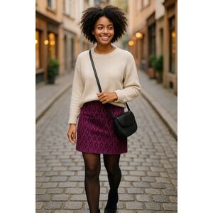 FatFace Jennie Ikat Purple Patterned Mini Skirt‎ – Size 10